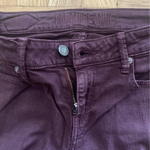 Paradise Mine Women Skinny Jeans Low Waist Made in USA sz 26 Maroon - Picture 4 of 5